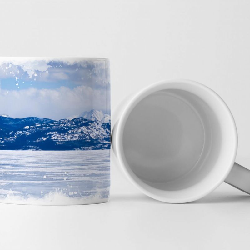 Tasse Geschenk Landschaftsfotografie – Eisiger Lake Laberge Kanada