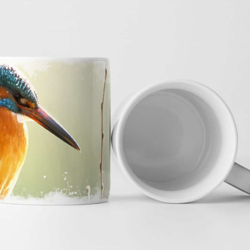 Tasse Geschenk Tierfotografie – Schöner Eisvogel auf Ast