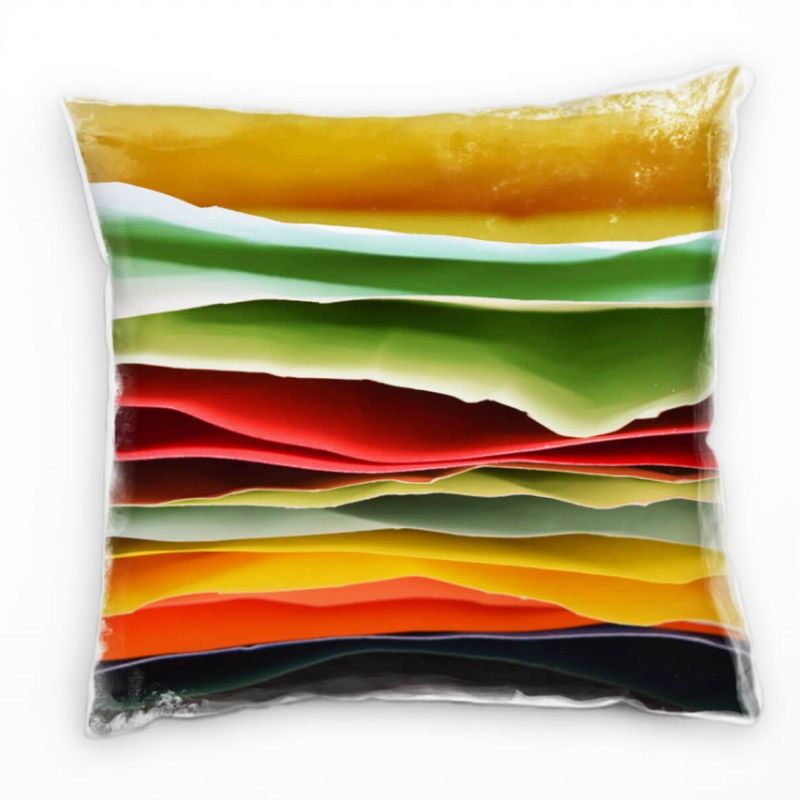 Macro, buntes Papier, Wellen, bunt Deko Kissen 40x40cm für Couch Sofa Lounge Zierkissen