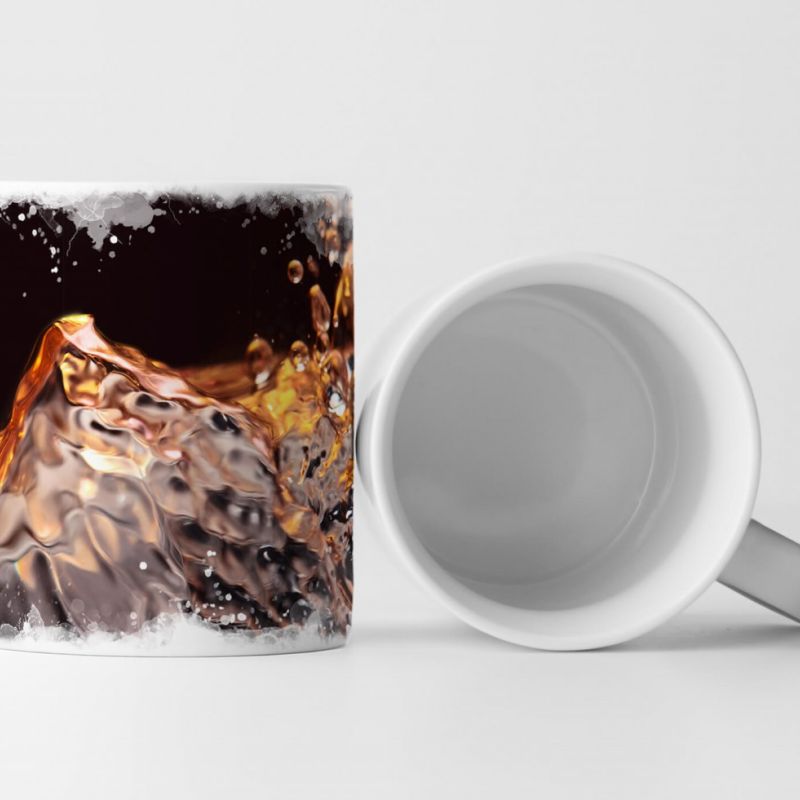 Tasse Geschenk Weißwein im Glas – abstrakt Splash