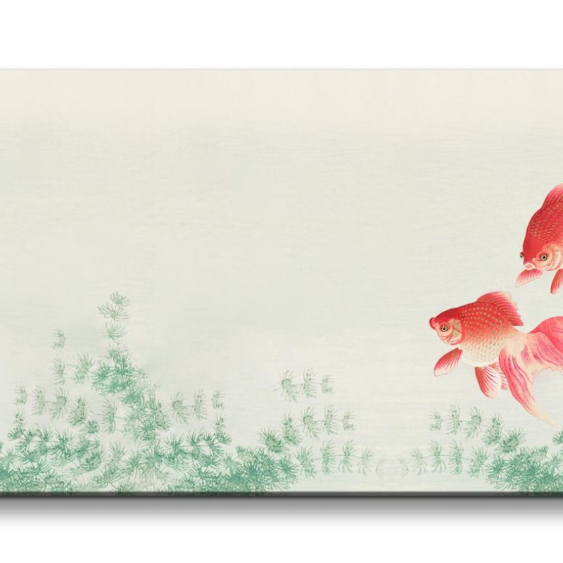 Remaster 120x60cm Ohara Koson traditionell japanische Kunst zwei Goldfische Dekorativ