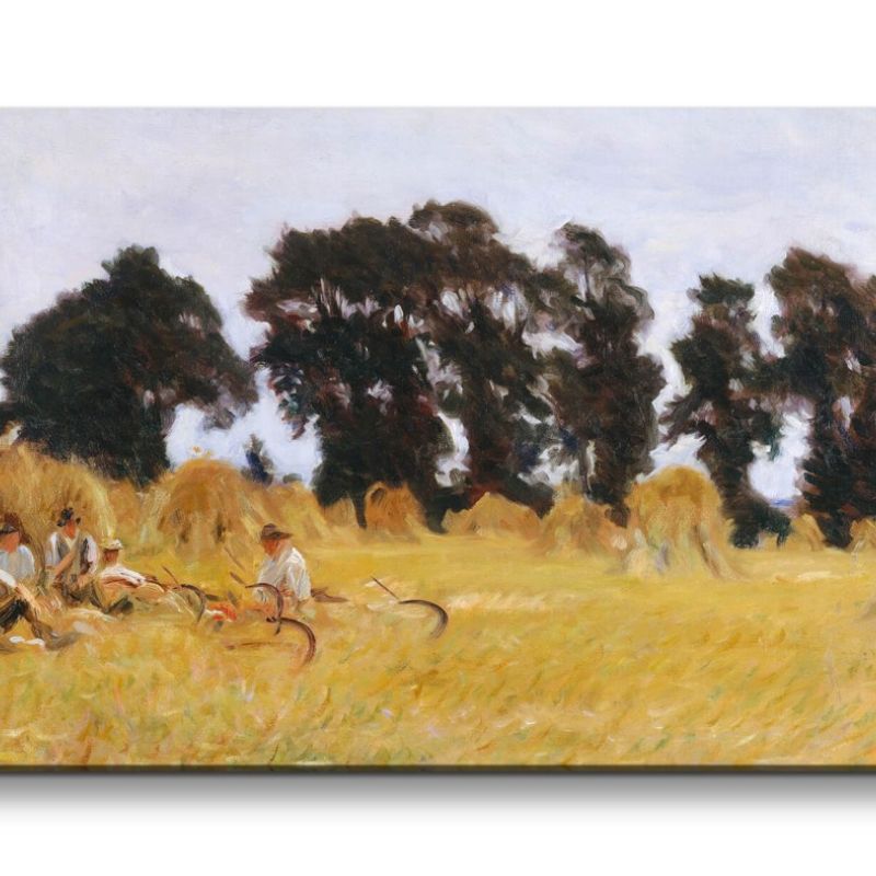 Remaster 120x60cm John Singer Sargent weltberühmtes Gemälde zeitlose Kunst Reapers Resting in a Whea