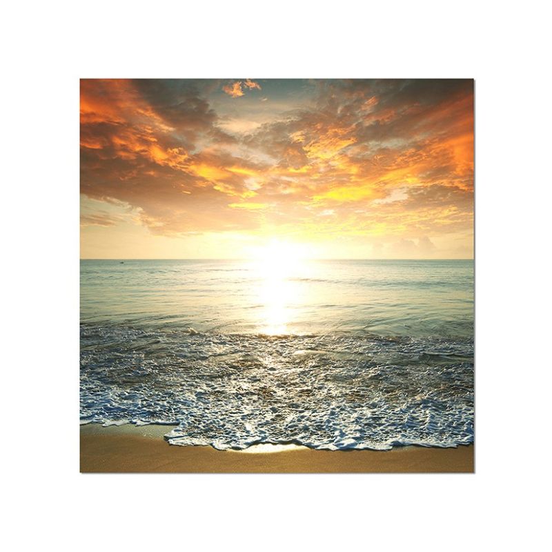 80x80cm Strand Meer Sonnenuntergang Wolken