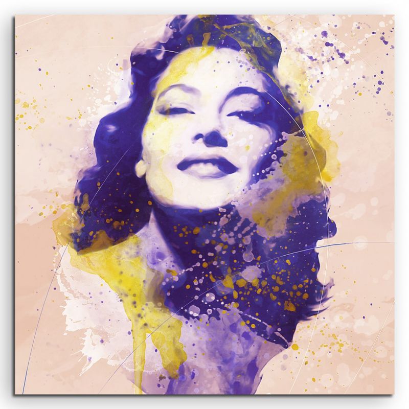 Ava Gardner III Aqua 60x60cm Wandbild Aquarell Art