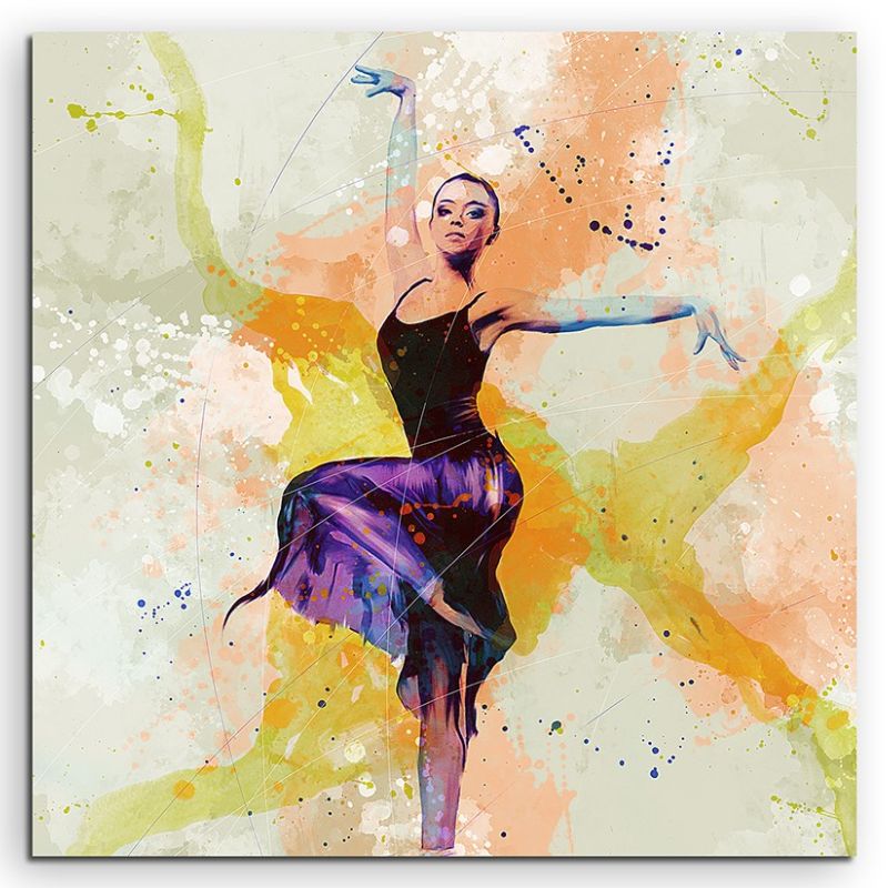 Ballett IV 60x60cm Aquarell Art Leinwandbild