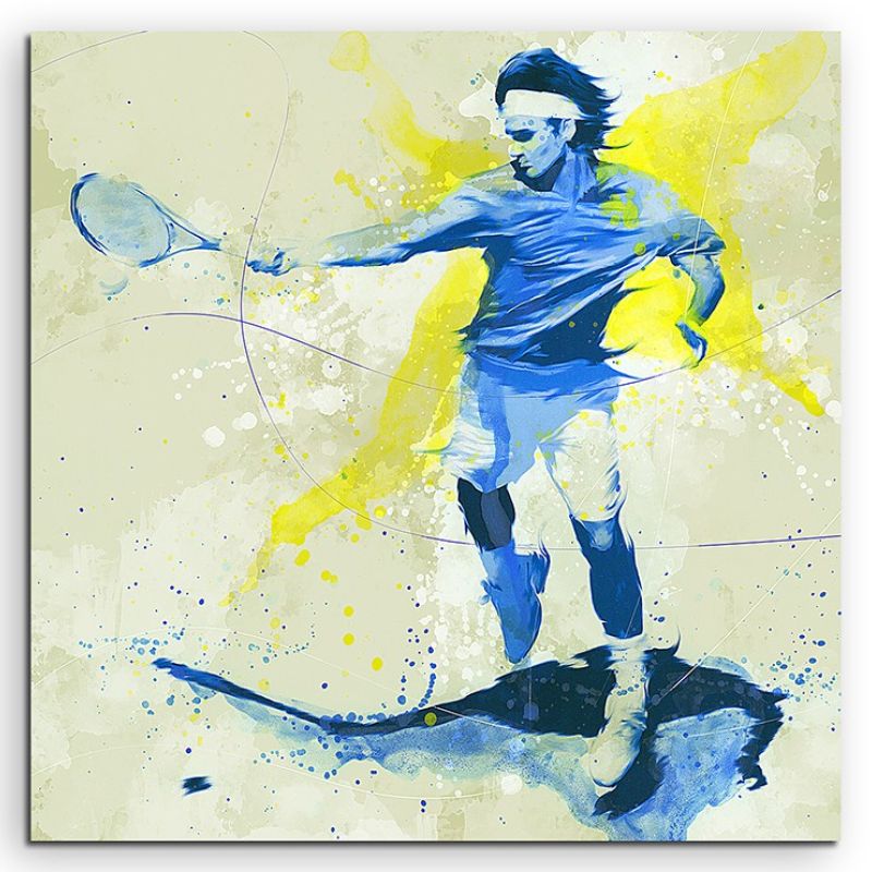 Tennis IV 60x60cm SPORTBILDER Paul Sinus Art Splash Art Wandbild Aquarell Art