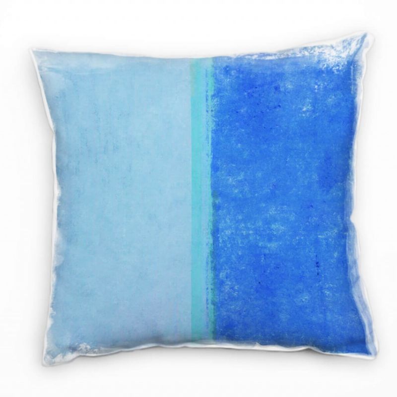 Abstrakt, blau türkis, flächig Deko Kissen 40x40cm für Couch Sofa Lounge Zierkissen