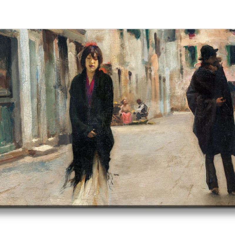 Remaster 120x60cm John Singer Sargent weltberühmtes Gemälde zeitlose Kunst Street in Venice