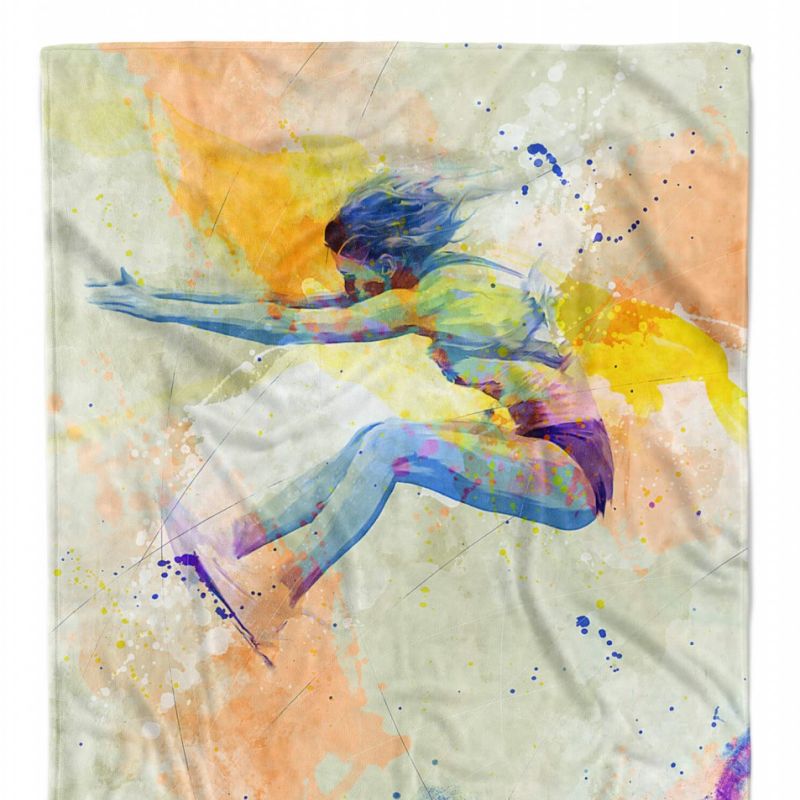 SplashArt Sport Handtuch Strandhandtuch Saunatuch Kuscheldecke Kunstvoll Weitsprung I Spo