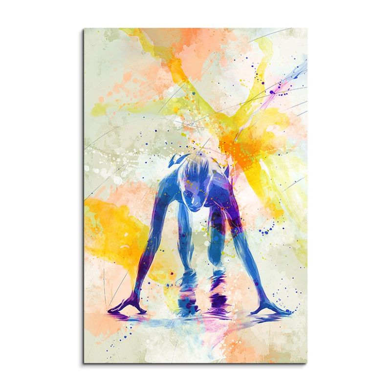 Running IV 90x60cm Aquarell Art Leinwandbild