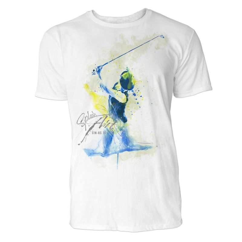 Golfer beim Anschlag Sinus Art ® T-Shirt Crewneck Tee with Frontartwork