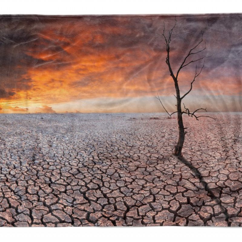 Handtuch Strandhandtuch Saunatuch Kuscheldecke  mit Fotomotiv Wüste Trocken Baum