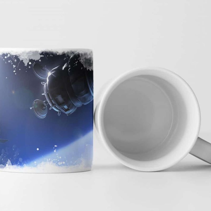 Tasse Geschenk Digitale Grafik – Andockende Satelliten