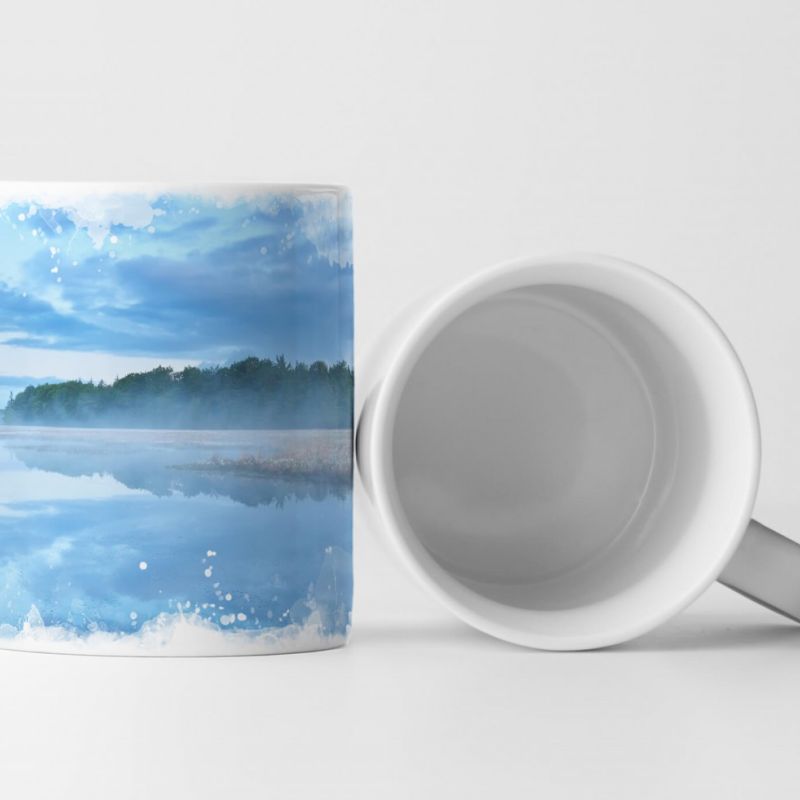 Tasse Geschenk nebliger Morgen – Naturfotografie