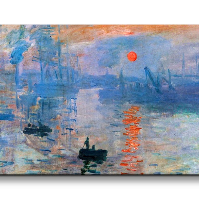 Remaster 120x60cm Claude Monet Impressionismus weltberühmtes Wandbild Sonnenuntergang Boote Zeitlos