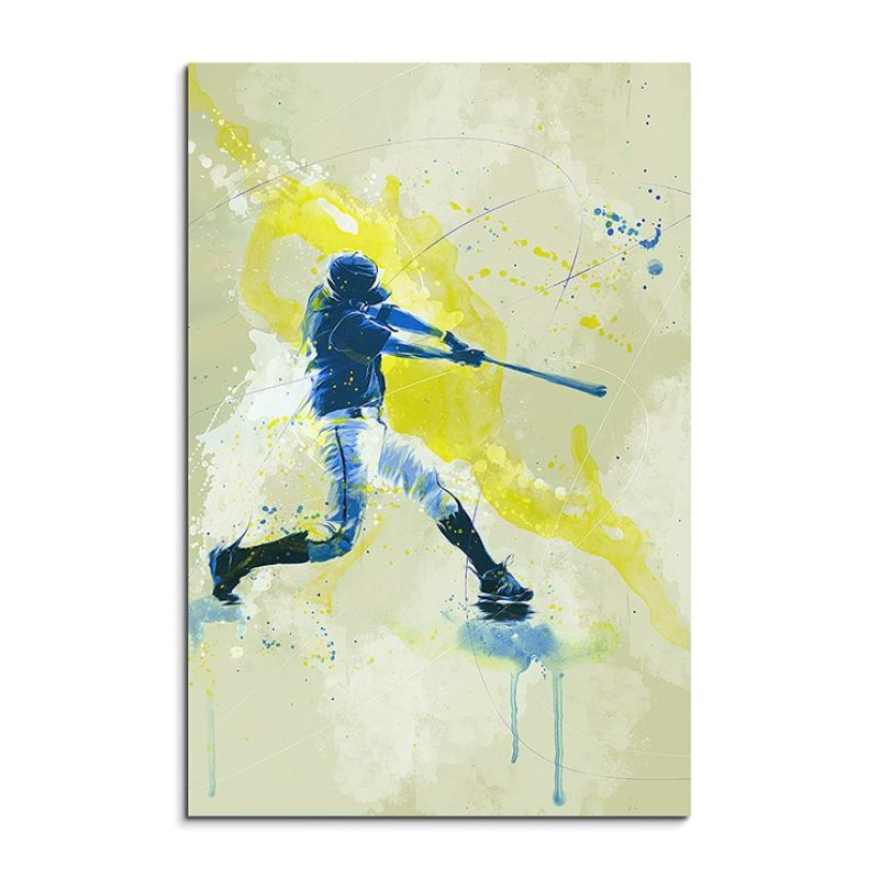 Baseball III 90x60cm SPORTBILDER Paul Sinus Art Splash Art Wandbild Aquarell Art