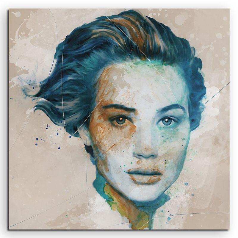 Jennifer Lawrence I Splash 60x60cm Kunstbild als Aquarell auf Leinwand