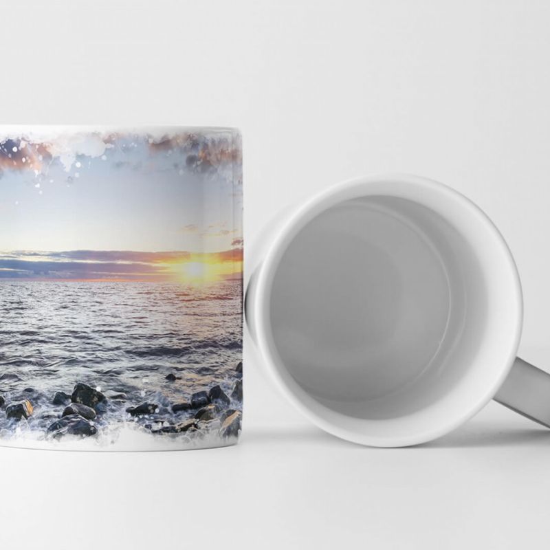 Tasse Geschenk Landschaftsfotografie – Sonnenaufgang am Kimmeridge Strand Dorset UK