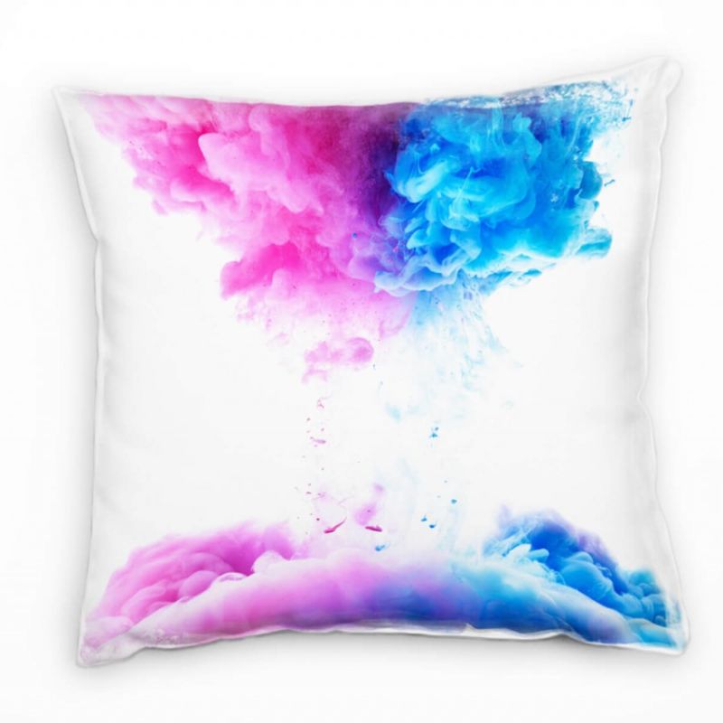 Abstrakt, Farbwolken, pink, blau Deko Kissen 40x40cm für Couch Sofa Lounge Zierkissen