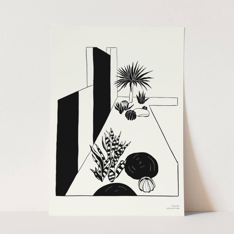 Graphische Kunst Modern Dekorativ Illustration Minimal Schwarz Weiß