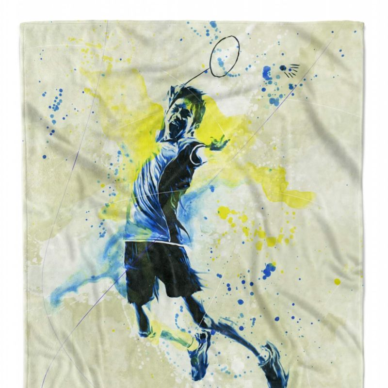 SplashArt Sport Handtuch Strandhandtuch Saunatuch Kuscheldecke Kunstvoll Badminton Sporth