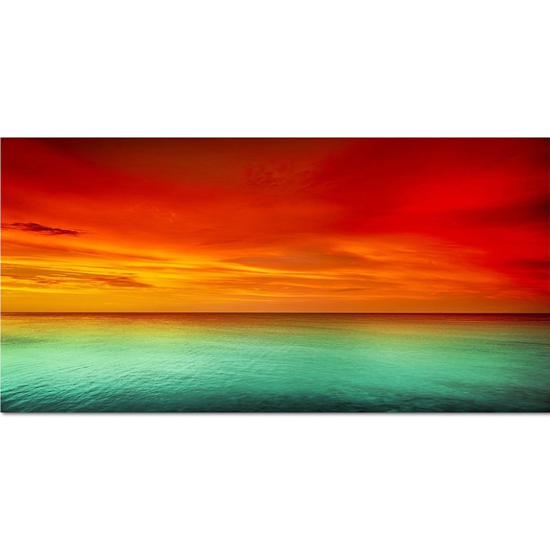 120x80cm Meer Horizont Himmel Abendrot