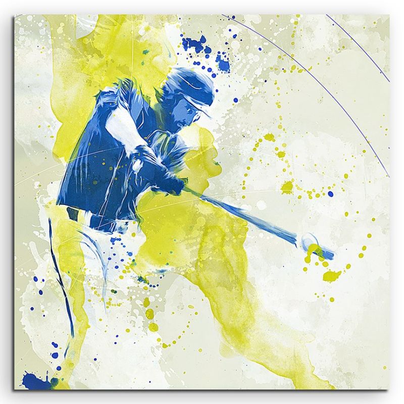 Baseball II 60x60cm SPORTBILDER Paul Sinus Art Splash Art Wandbild Aquarell Art