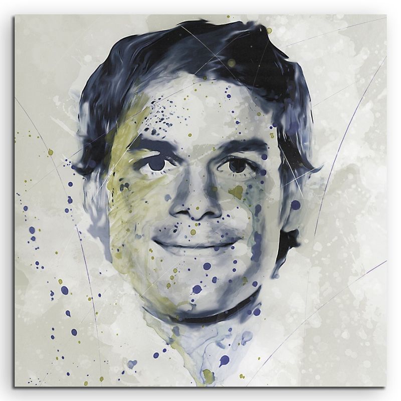 Dexter Splash 60x60cm Kunstbild als Aquarell auf Leinwand