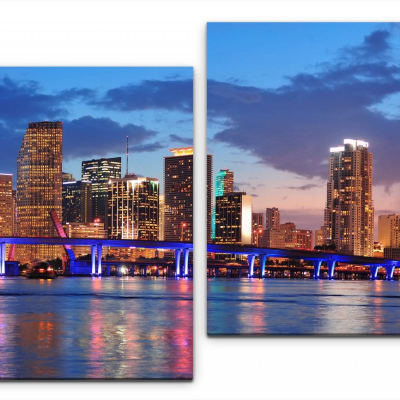 Miami Skyline Wandbild in verschiedenen Größen