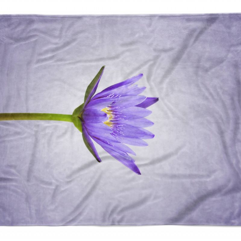 Handtuch Strandhandtuch Saunatuch Kuscheldecke  mit Fotomotiv Blaue Blume Blüte