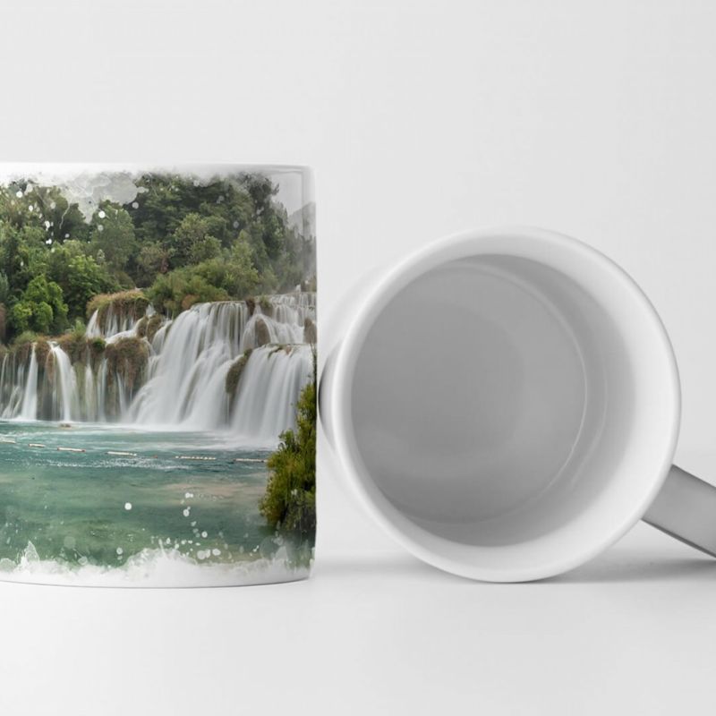 Tasse Geschenk Landschaftsfotografie – Wasserfälle am Krka Fluss Dalmatia Kroatien