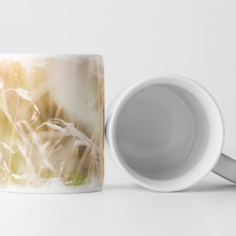 Tasse Geschenk Naturfotografie – wildes Gras in einem Feld