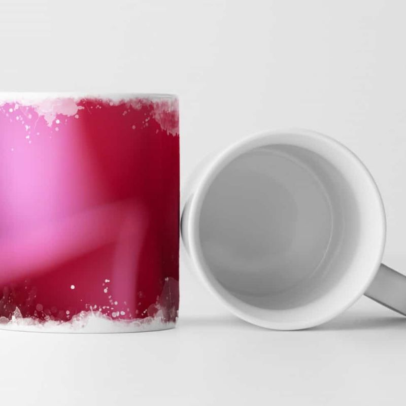 Tasse Geschenk Rose makro mit Tropfen