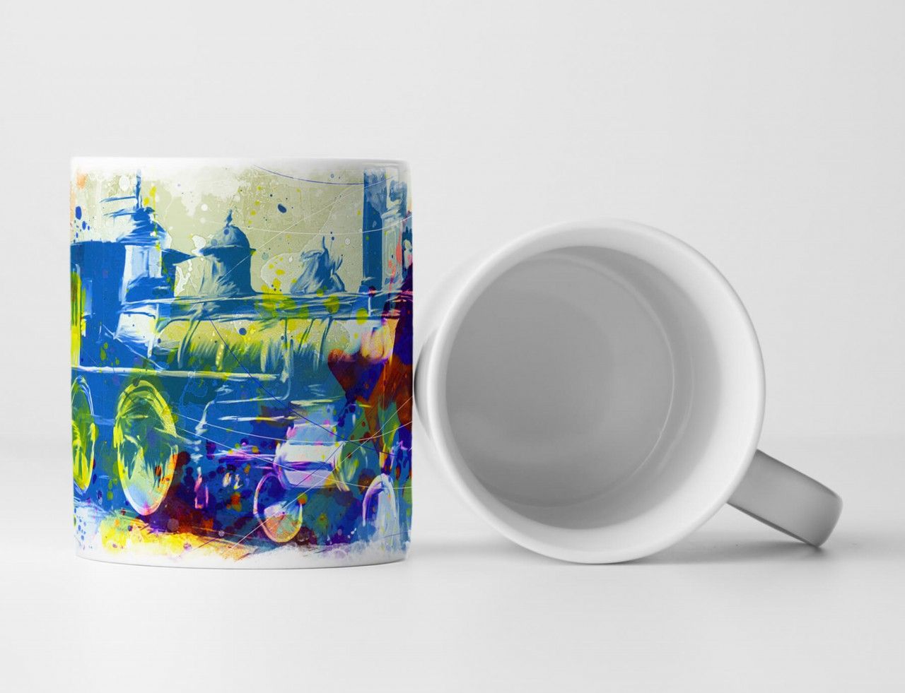 Alte Lokomotive Tasse als Geschenk,  Design Sinus Art