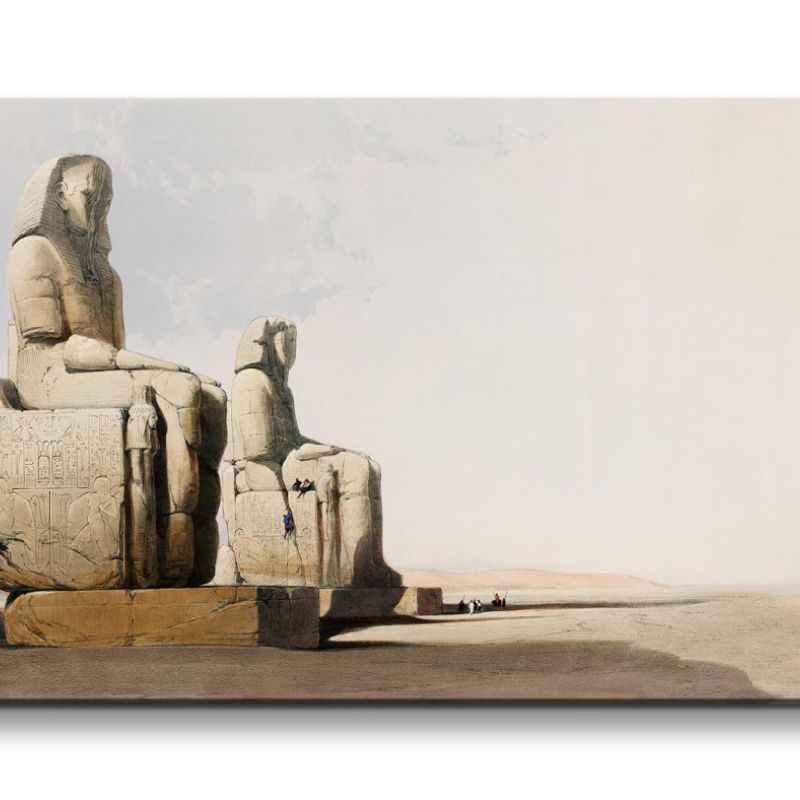 Remaster 120x60cm Alte Pharao Statuen Ägypten kunstvolle Illustration Schön