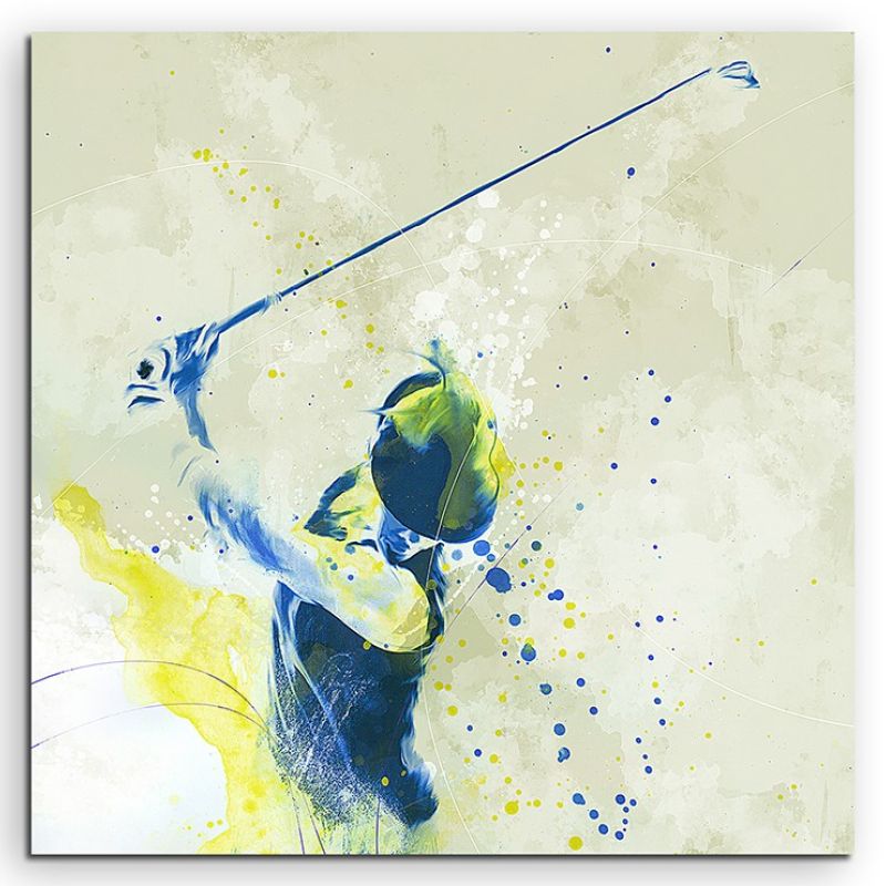 Golf III 60x60cm SPORTBILDER Paul Sinus Art Splash Art Wandbild Aquarell Art