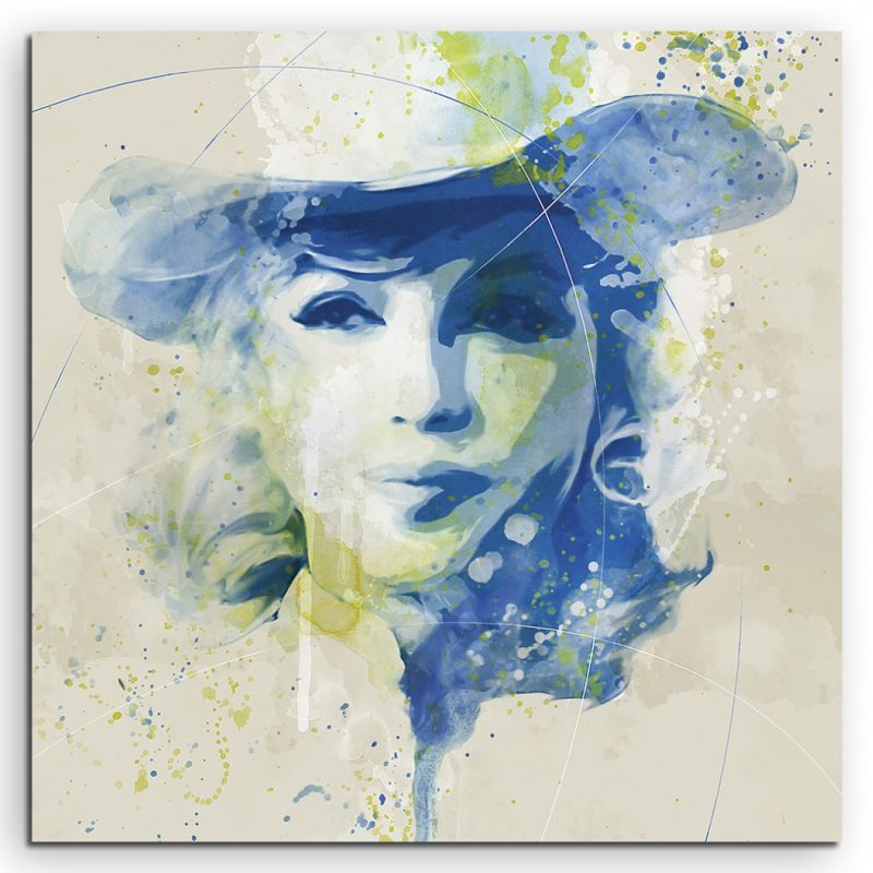 Marilyn Monroe VI Aqua 60x60cm Wandbild Aquarell Art