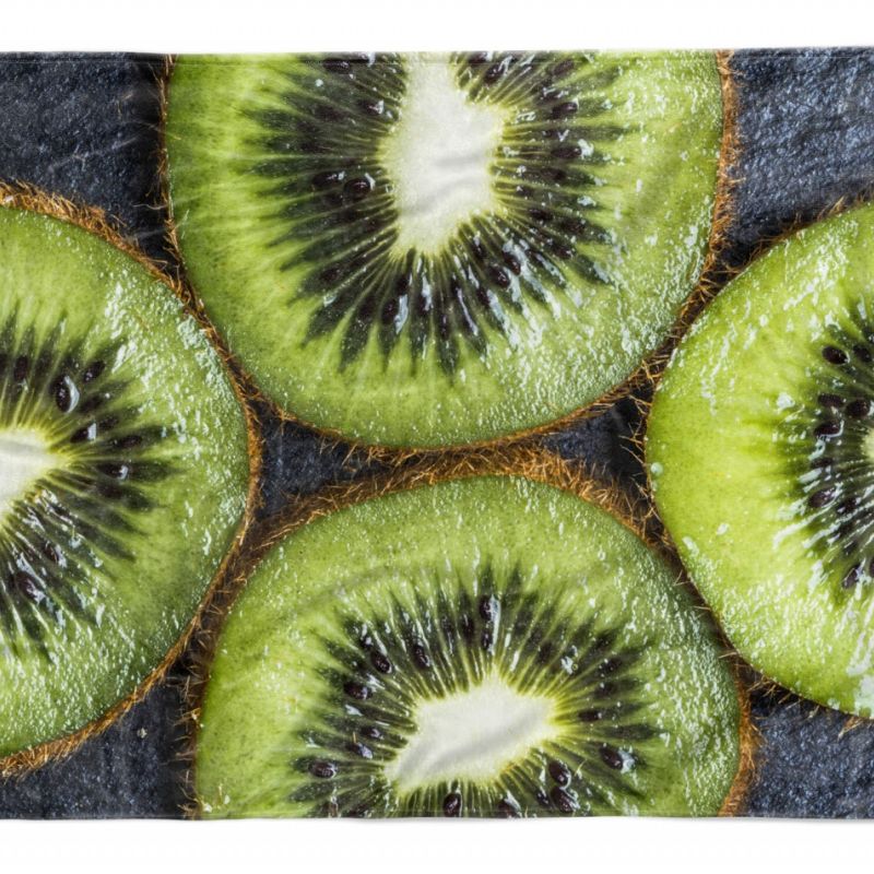 Handtuch Strandhandtuch Saunatuch Kuscheldecke  mit Fotomotiv Kiwi grüne Frucht