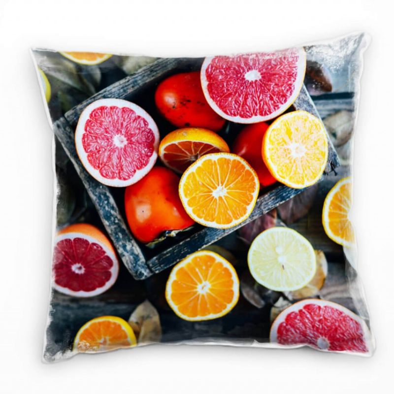 künstlerische Fotografie, Zitrusfrüchte, orange, gelb Deko Kissen 40x40cm für Couch Sofa Lounge Zier