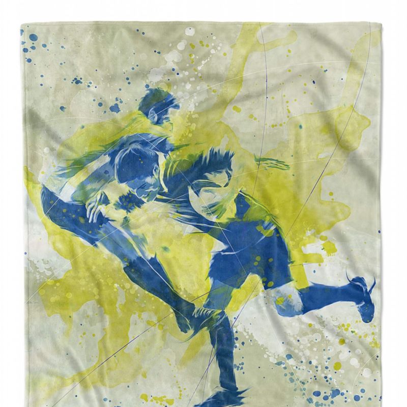 SplashArt Sport Handtuch Strandhandtuch Saunatuch Kuscheldecke Kunstvoll Rugby I Sporthan