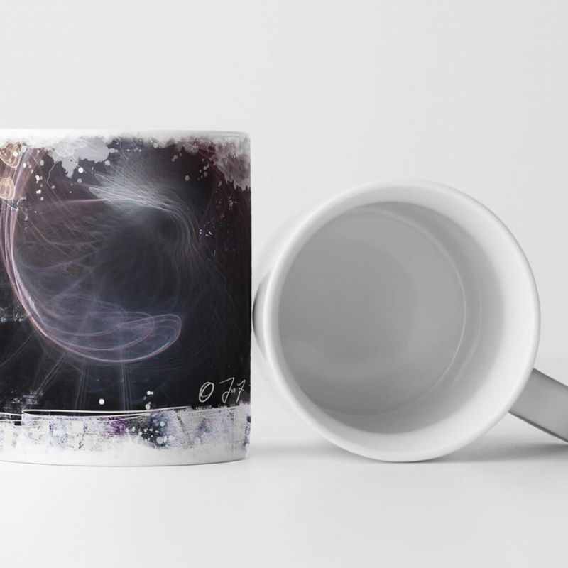 Tasse Geschenk Spachtelmuster; anthrazit, Lichteffekte