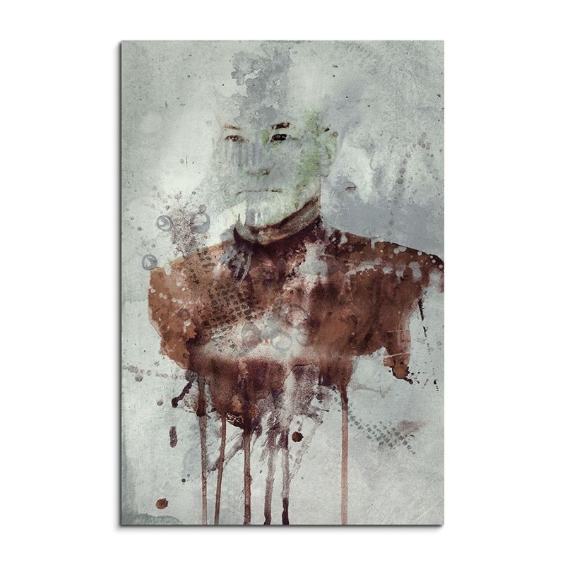 Jean Luc Picard II 90x60cm  Aquarell Art Leinwandbild