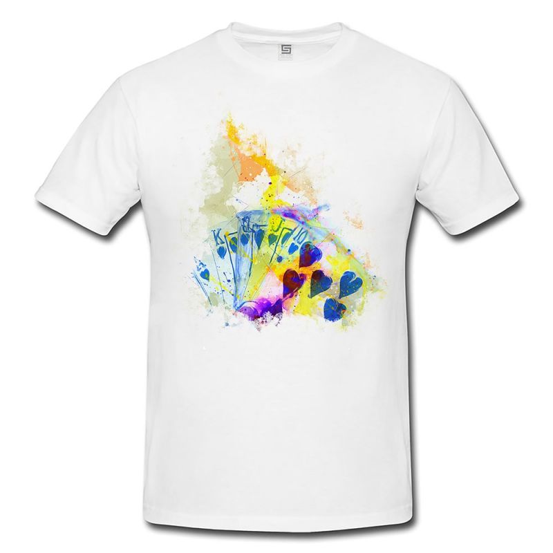 Poker Herren T- Shirt , Stylisch aus Paul Sinus Aquarell Color