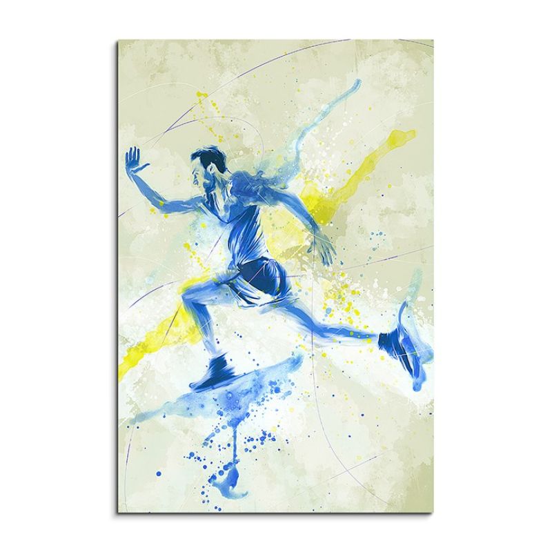 Running III 90x60cm SPORTBILDER Paul Sinus Art Splash Art Wandbild Aquarell Art