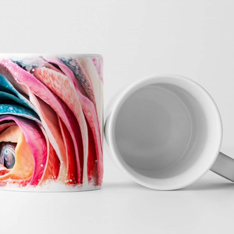 Tasse Geschenk Künstlerische Fotografie – Blau eingefärbte Rose