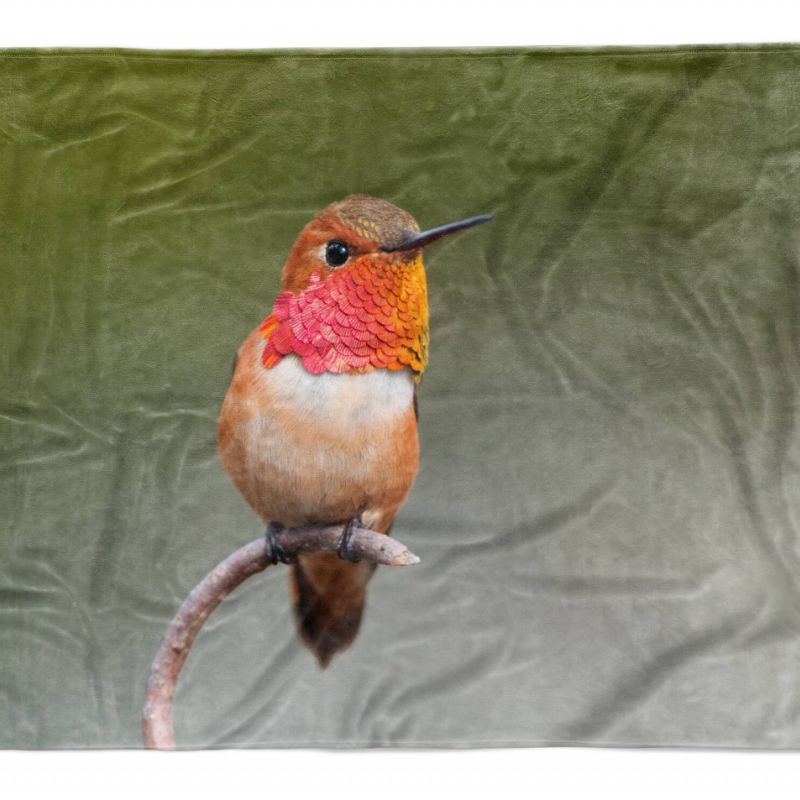 Handtuch Strandhandtuch Saunatuch Kuscheldecke  mit Tiermotiv kleiner Kolibri si