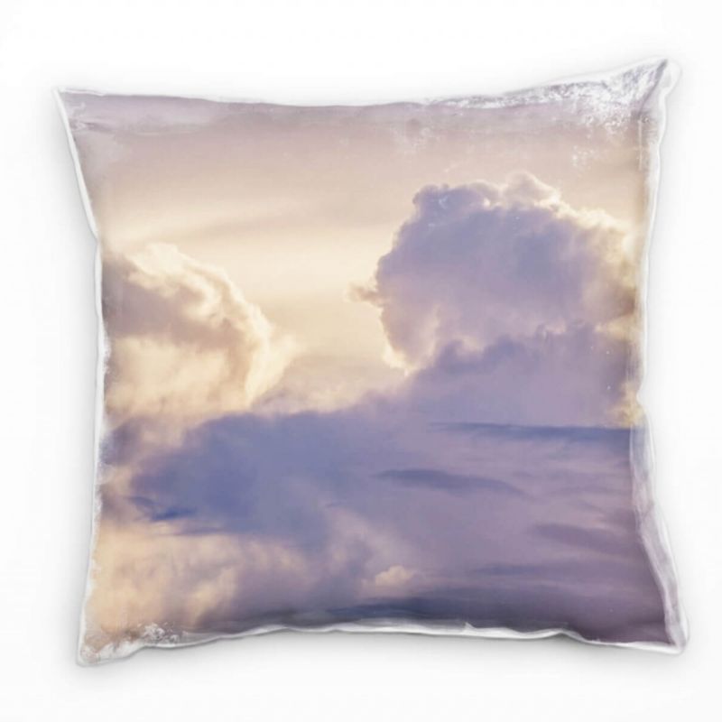 Natur, Himmel, Wolken, Sonnenschein, grau Deko Kissen 40x40cm für Couch Sofa Lounge Zierkissen