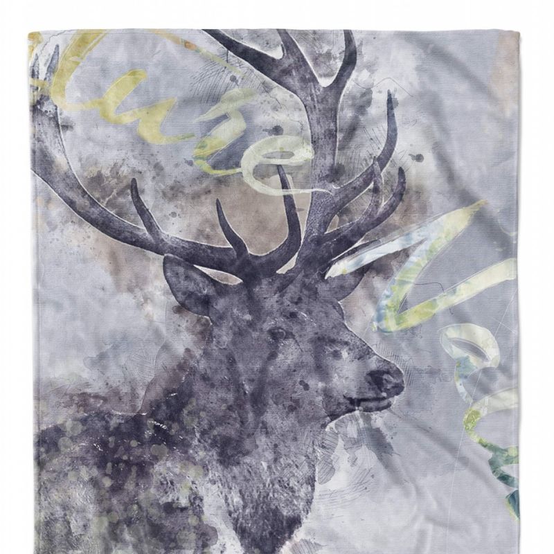 Handtuch Strandhandtuch Saunatuch Kuscheldecke SplashArt Tier Serie Kunstvoll Deer Motiv