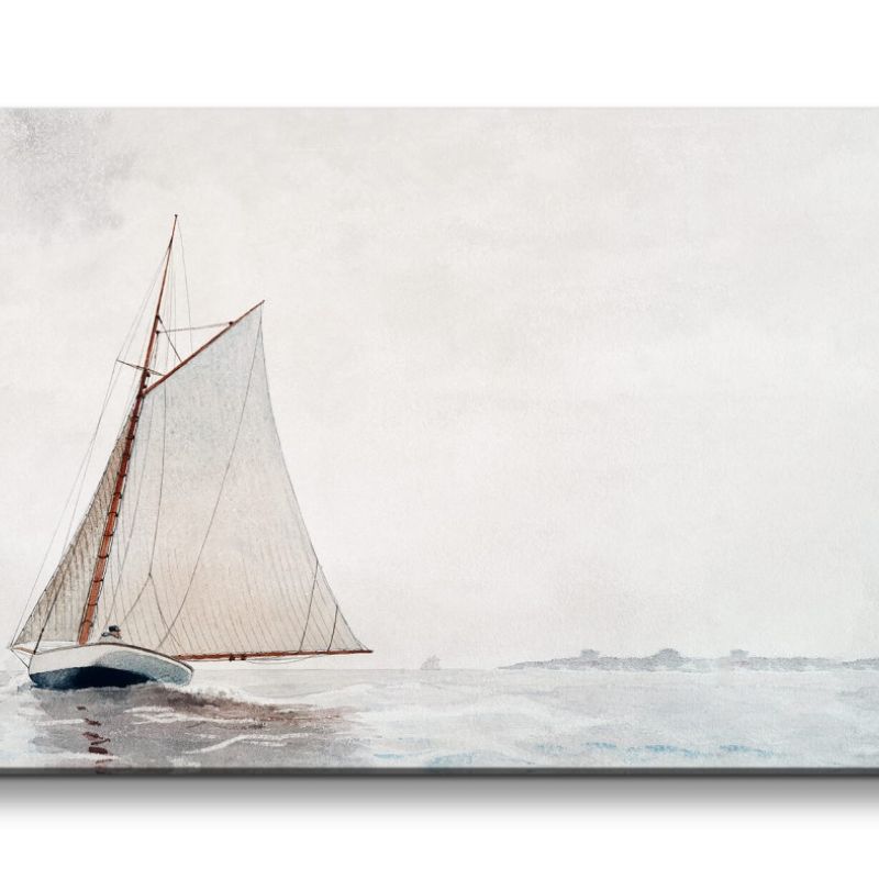 Remaster 120x60cm Winslow Homer weltberühmtes Wandbild Sailing off Gloucester Segelboot Beruhigend