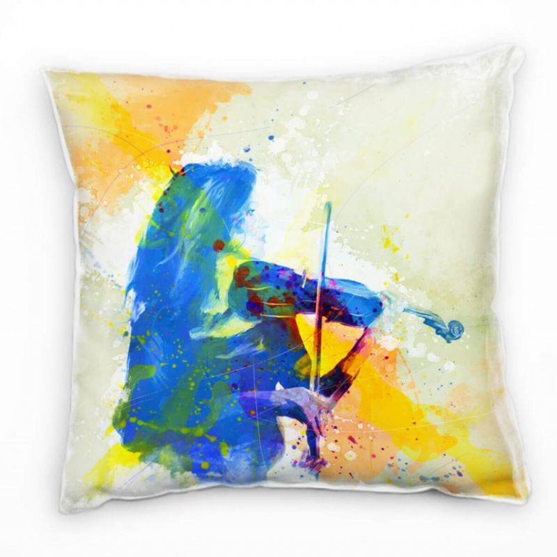 Violine Player Deko Kissen Bezug 40x40cm für Couch Sofa Lounge Zierkissen